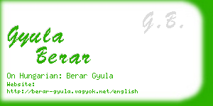 gyula berar business card